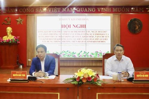 Ban Thường vụ Tỉnh ủy Khánh Hòa: Tổng kết 5 năm thực hiện Chỉ thị 10 CT/TU về tăng cường sự lãnh đạo của Đảng đối với các hoạt động quản lý, khai thác, vận chuyển và kinh doanh khoáng sản cát, sỏi và đất, đá làm vật liệu xây dựng thông thường
