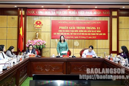 Thường trực HĐND thành phố Lạng Sơn họp phiên giải trình về thiết chế văn hóa, thể thao cơ sở trên địa bàn