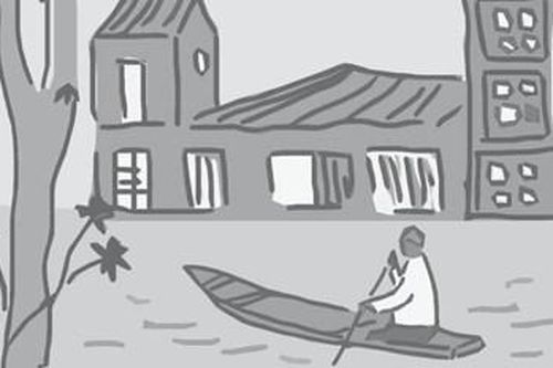 Chiếc ghe ở phố