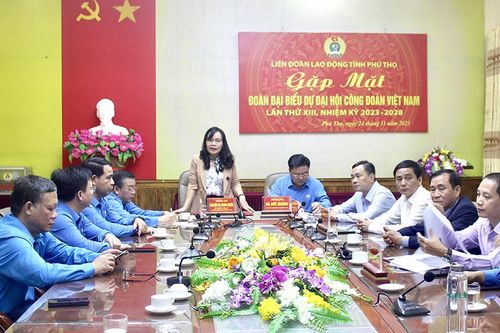 Gặp mặt đoàn đại biểu dự Đại hội XIII Công đoàn Việt Nam