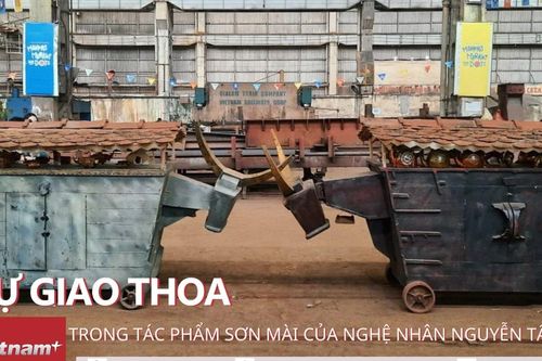 Tượng 'Hai chú trâu': Công-nông hòa hợp trên tác phẩm sơn mài