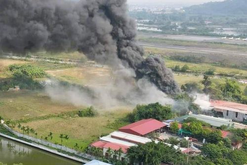 Hải Phòng: Cháy xưởng da giày đang trong giai đoạn lắp đặt