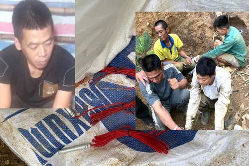 Bắt nhóm đối tượng dùng mìn khai thác vàng trái phép
