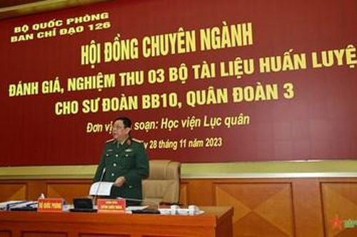Bộ Quốc phòng thông qua tài liệu huấn luyện cho Sư đoàn 10, Quân đoàn 3