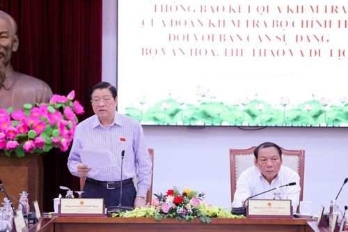 Thông báo kết quả kiểm tra công tác cán bộ tại Bộ Văn hóa, Thể thao và Du lịch