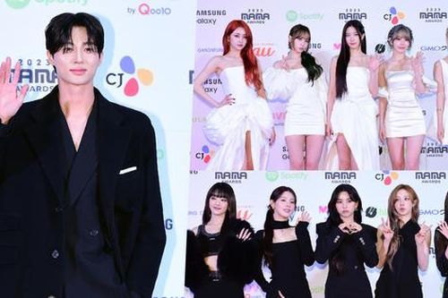 Thảm đỏ MAMA 2023: Dàn idol nam như tổng tài, LE SSERAFIM 'keo mận' tựa công chúa tuyết