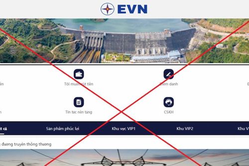 Cảnh báo trang web giả mạo EVN