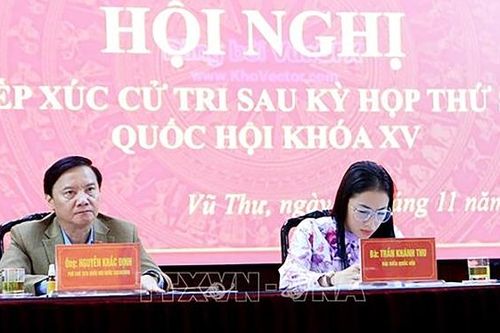Phó Chủ tịch Quốc hội Nguyễn Khắc Định tiếp xúc cử tri tại Thái Bình