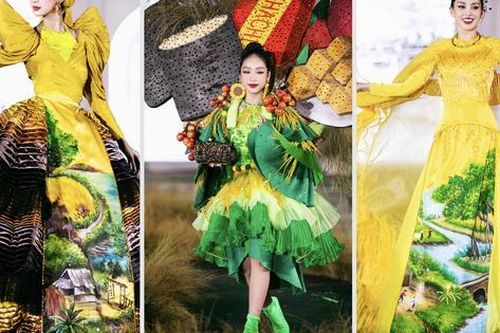 Mẫu nhí Hồng Lam diện trang phục nặng 16 kg, làm vedette không hề 'lép vế' Hoa hậu Tiểu Vy, Bảo Ngọc