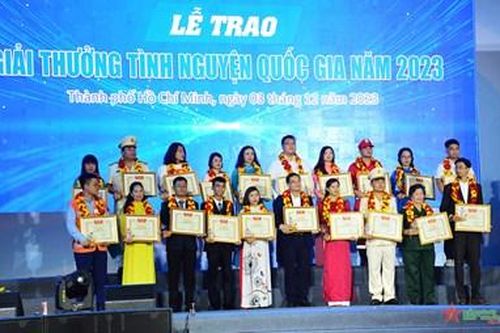 Trao Giải thưởng Tình nguyện Quốc gia năm 2023 tặng 20 tập thể, cá nhân