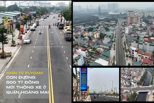 Nhìn từ flycam con đường 500 tỷ đồng mới thông xe ở cửa ngõ Thủ đô
