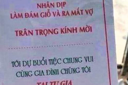 Xôn xao tấm thiệp mời 'làm đám giỗ và ra mắt vợ' của cụ ông 81 tuổi
