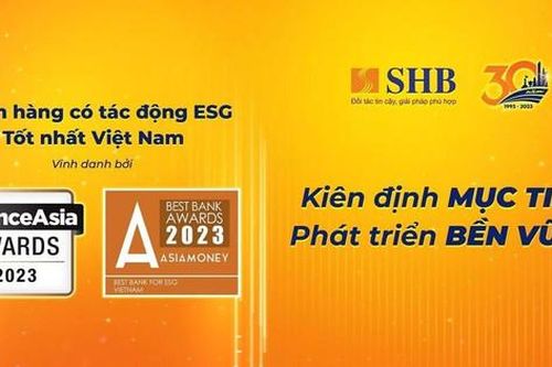 SHB tiếp tục được vinh danh 'Ngân hàng có tác động ESG tốt nhất'