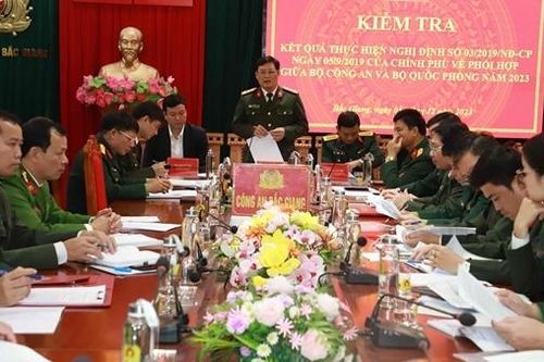 Bộ Công an và Bộ Quốc phòng kiểm tra Công an tỉnh Bắc Giang về thực hiện Nghị định số 03 của Chính phủ