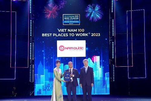 Nam Dược lọt top 3 doanh nghiệp dược phẩm và chăm sóc sức khỏe có môi trường làm việc tốt nhất Việt Nam năm 2023