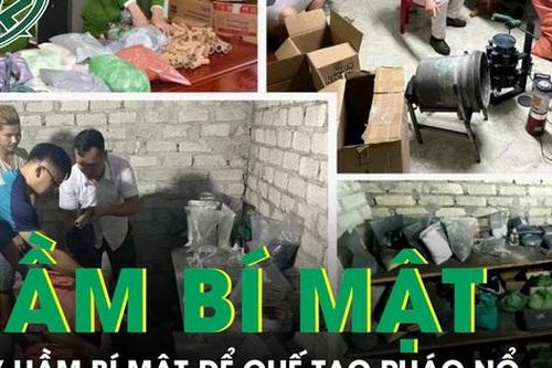 Xây hầm bí mật có khóa điện tử để sản xuất pháo trái phép