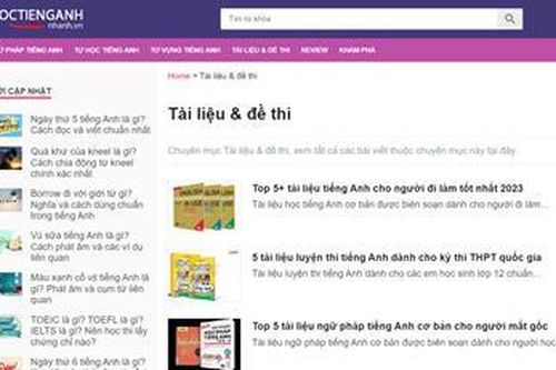 Hoctienganhnhanh.vn, trang chia sẻ đề thi tiếng Anh đầy đủ nhất
