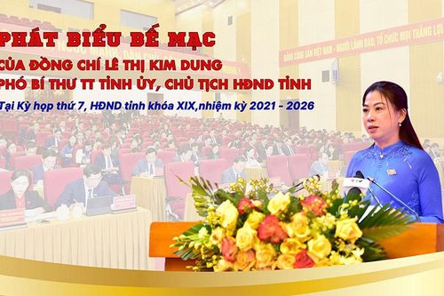 Phát biểu Bế mạc của đồng chí Lê Thị Kim Dung, Phó Bí thư TT Tỉnh ủy, Chủ tịch HĐND tỉnh tại kỳ họp thứ 7 HĐND tỉnh khóa XIX, nhiệm kỳ 2021-2026