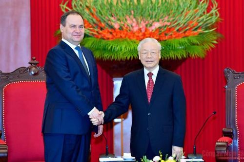 Tổng Bí thư Nguyễn Phú Trọng tiếp Thủ tướng Cộng hòa Belarus