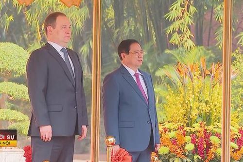 Thủ tướng Phạm Minh Chính chủ trì lễ đón Thủ tướng Belarus