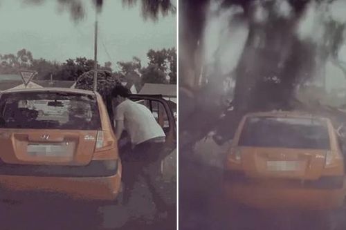 Video người lái xe may mắn thoát lưỡi hái tử thần