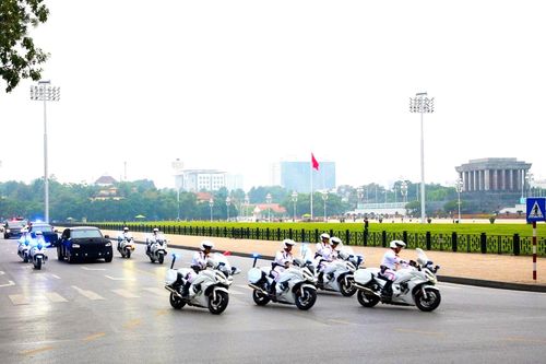 Tinh nhuệ lực lượng Cảnh sát giao thông Hà Nội trong phương án đón dẫn khách quốc tế