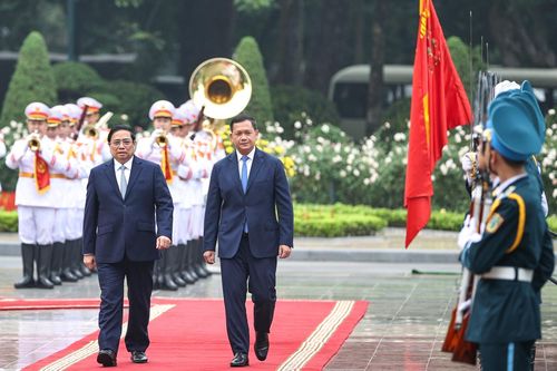 Thủ tướng Phạm Minh Chính chủ trì Lễ đón Thủ tướng Campuchia