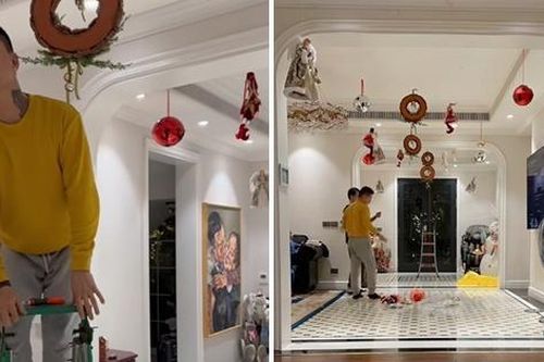 Biệt thự bạc tỷ của Tuấn Hưng phủ 'màu sắc' đón Noel