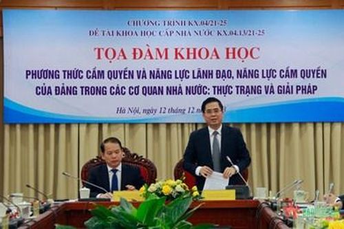 Nâng cao năng lực lãnh đạo, cầm quyền của Đảng trong cơ quan Nhà nước