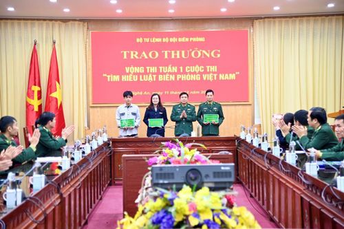 Nghệ An: Trao thưởng vòng thi Tuần 1 Cuộc thi trực tuyến 'Tìm hiểu Luật Biên phòng Việt Nam'
