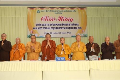 BR-VT: Ban Thường trực Ban Trị sự GHPGVN tỉnh làm việc với Phật giáo H.Châu Đức