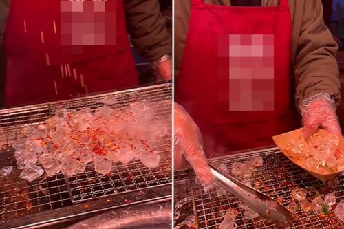 Độc lạ món 'đá viên nướng' khấy đảo tín đồ ăn vặt đường phố