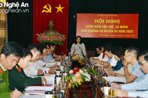 Phó Chủ tịch UBND tỉnh dự Hội nghị kiểm điểm tập thể, cá nhân Ban Thường vụ Huyện ủy Yên Thành