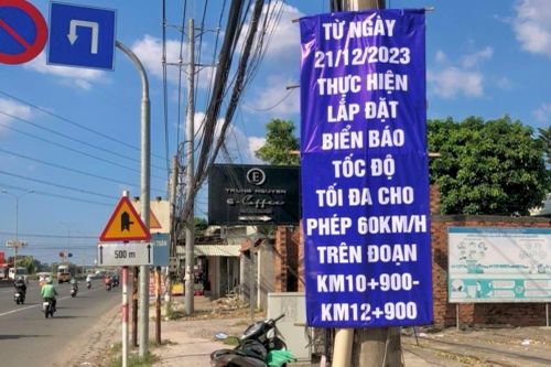 Từ ngày 21-12, tốc độ tối đa trên quốc lộ 51 khu vực ngã ba Thái Lan là 60km/giờ