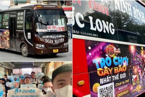 Hàng trăm xe khách ở Hà Nội quảng cáo cho trang mạng cờ bạc