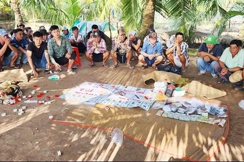 30 con bạc bị bắt tại điểm đá gà, thu giữ trên 500 triệu đồng