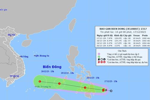 Bão Jelawat đang đi vào biển Đông