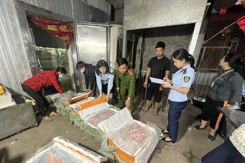 Chặn hơn 10 tấn nầm lợn hôi thối suýt lên bàn nhậu ở Hà Nội