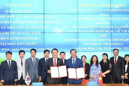 Ký kết Bản ghi nhớ về thiết lập quan hệ hữu nghị TPHCM- Chungcheongbuk