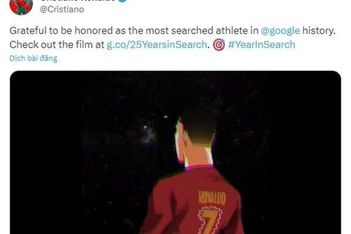 Ronaldo lên tiếng sau khi được vinh danh từ 'gã khổng lồ' Google