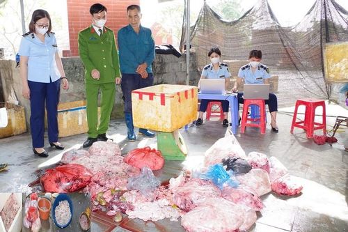 Phát hiện cơ sở kinh doanh hơn 1,3 tấn lòng lợn bốc mùi hôi thối