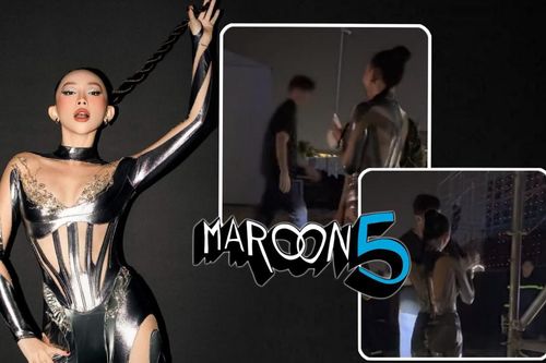 Tóc Tiên đứng đợi sau sân khấu để xin chữ ký Maroon 5, nhảy tưng bừng vì 'đu idol' thành công