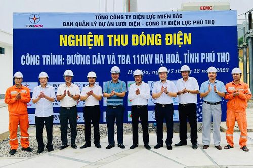 Đóng điện thành công dự án 'Đường dây và trạm biến áp 110kV Hạ Hòa'