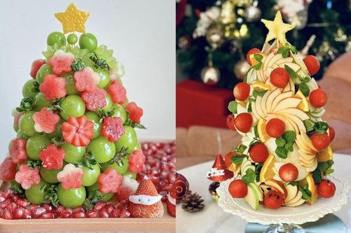 Dân mạng đua nhau làm cây thông Noel từ trái cây, muôn kiểu đẹp lạ