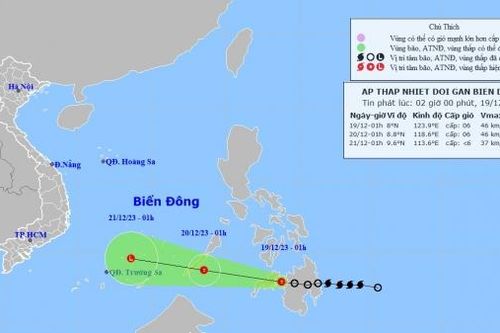 Dự báo thời tiết: Áp thấp nhiệt đới sẽ suy yếu thành vùng áp thấp trên quần đảo Trường Sa; Bắc Bộ rét đậm; Bắc-Trung Trung Bộ đêm có mưa to