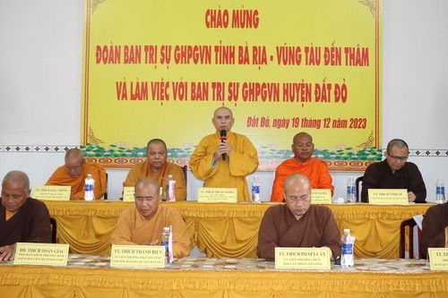 BR-VT: Ban Thường trực Ban Trị sự Phật giáo tỉnh làm việc với Ban Trị sự H.Đất Đỏ