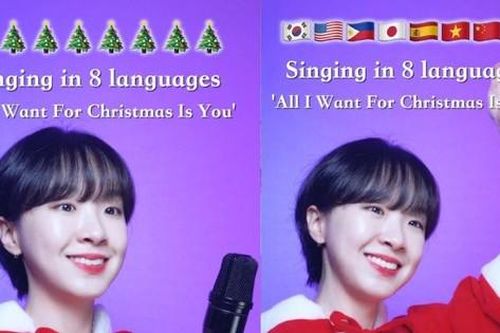 Cô gái hát 'All I Want For Christmas Is You' bằng 8 ngôn ngữ, có cả tiếng Việt