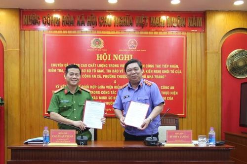 Viện KSND TP. Nha Trang và Cơ quan CSĐT Công an thành phố ký kết quy chế phối hợp