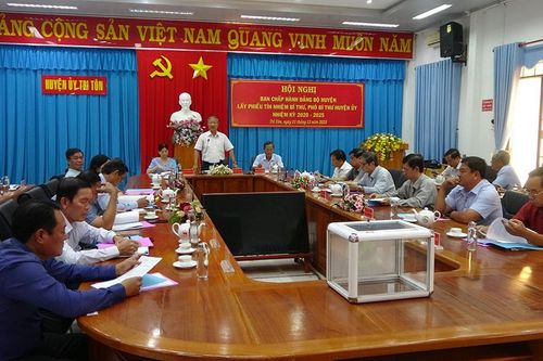Lấy phiếu tín nhiệm Bí thư và các Phó Bí thư Huyện ủy Tri Tôn