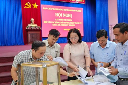 Đảng bộ TP. Pleiku lấy phiếu tín nhiệm đối với các đồng chí Thường trực Thành ủy